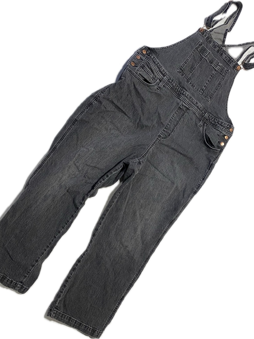 Universal Thread Black Washed Denim Overalls Jumpsuit